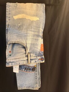 Philipp Plein Light Blue Slim Straight Distressed Jeans